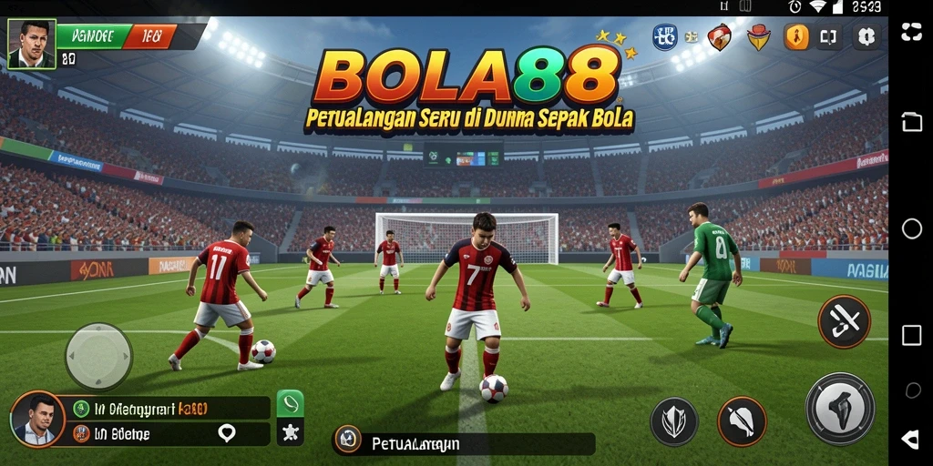 Antarmuka permainan BOLA88 yang menarik dengan karakter petualangan.