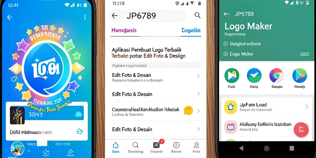 Tampilan antarmuka aplikasi JP6789 untuk desain logo yang mudah digunakan.
