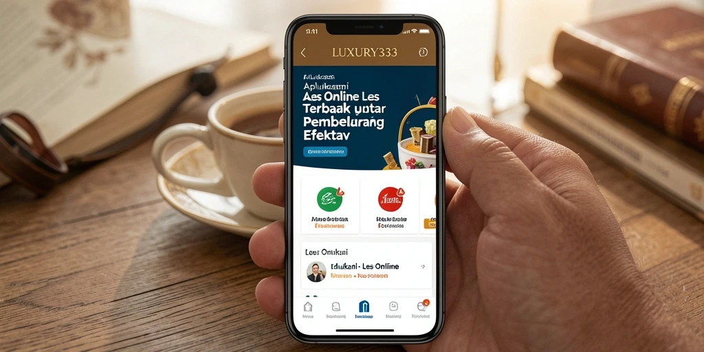 Tampilan antarmuka aplikasi LUXURY333 untuk Les Online yang menarik dan interaktif.