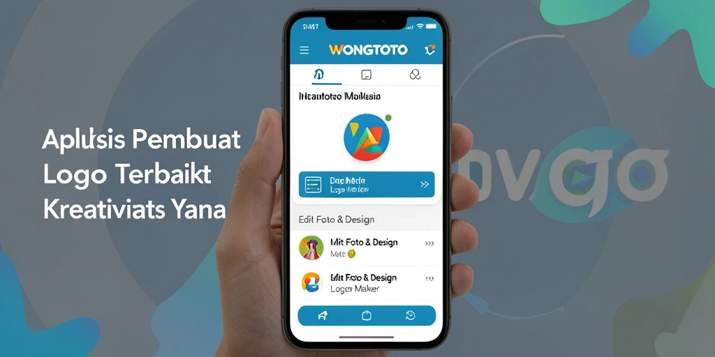 Screenshot utama WONGTOTO menampilkan antarmuka pembuat logo yang sederhana.