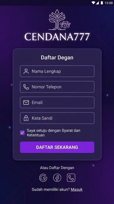 Cara Mudah Registrasi Akun cendana777 di Android